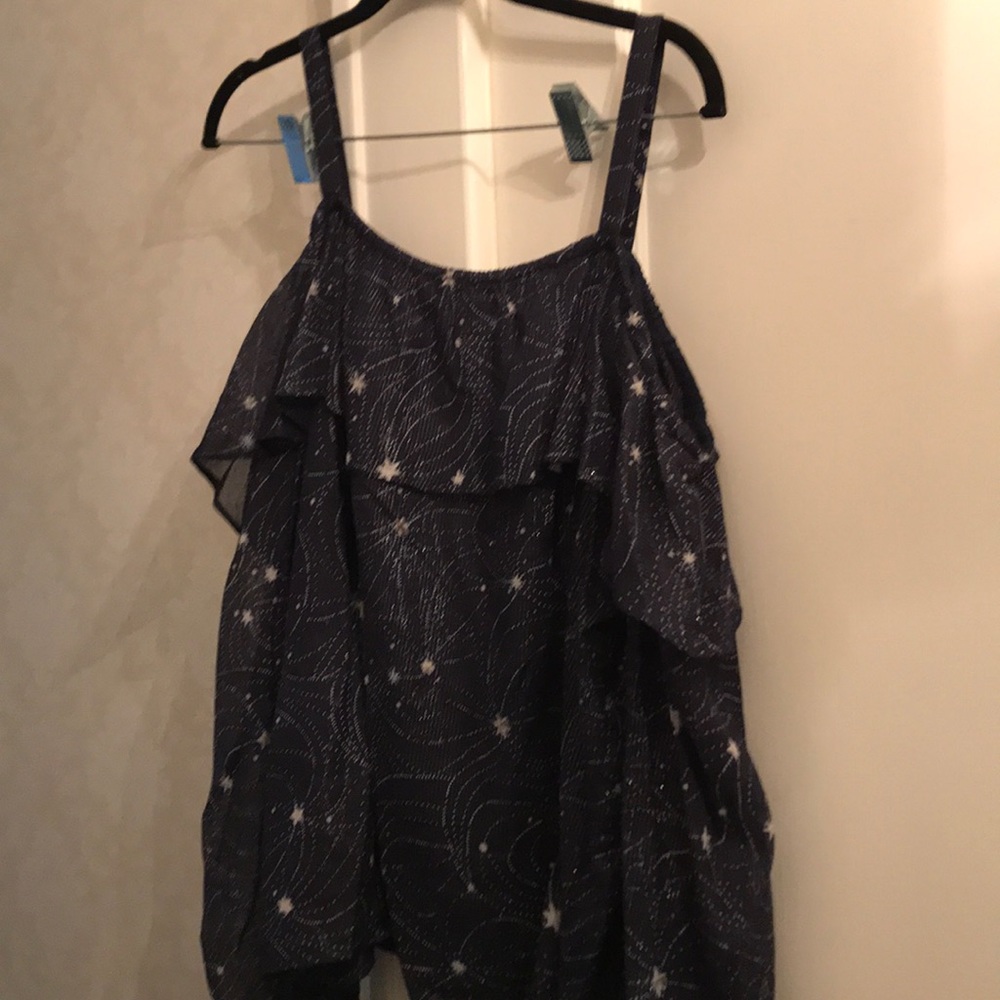 Starry Cold Shoulder Top